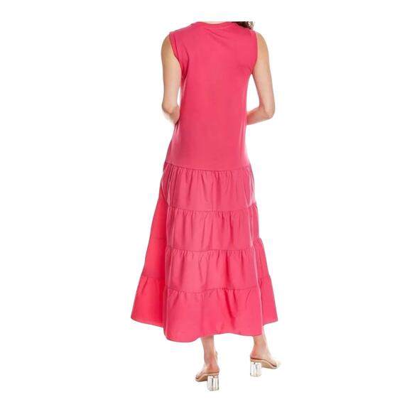 Ted Baker Dress Viannee cotton tiered maxi pink size 6 (US 14) - Picture 7 of 8